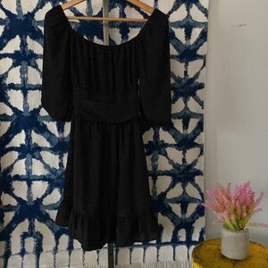 DelTeck XS Classic black bow tie open back Dress